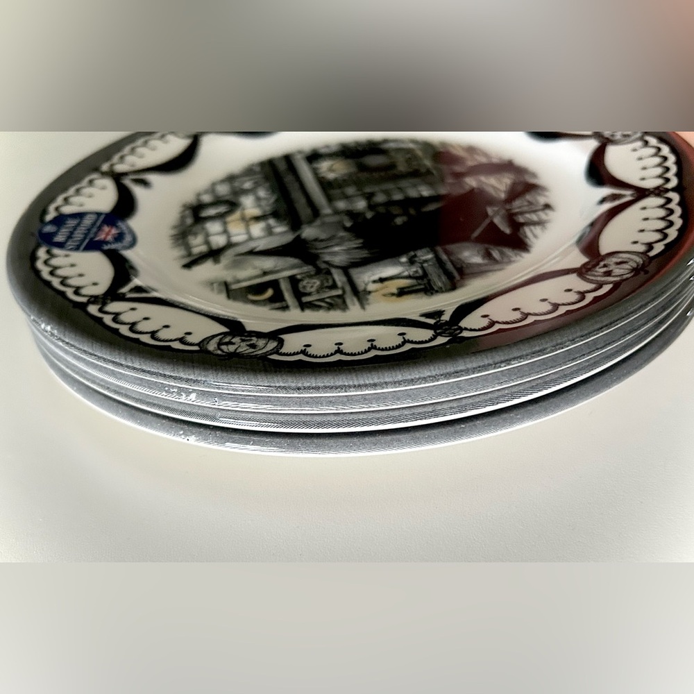 4 Royal Stafford Coven dinner/salad plates, Royal Stafford witch dinnerware NWT - Picture 2 of 6